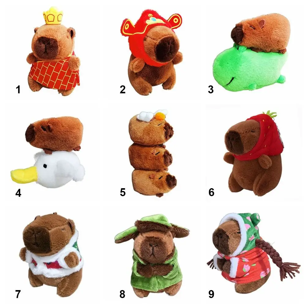 ของเล่นการ์ตูน capybara หมวก capybara ของเล่นน่ารักจี้รูปการ์ตูน capybara headgear capybara ตุ๊กตาสัตว์ยัดไส้นุ่ม