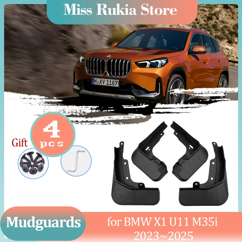 

4pcs Car Mud Flaps for BMW X1 U11 M35i 2023~2025 2024 Mudguards Splash Guard Front Rear Wheel Part Fender Flare Cover Accessorie
