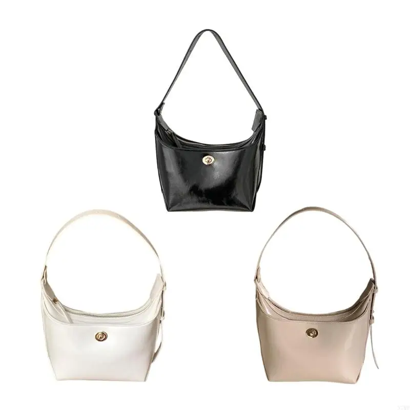 

N7MF Shoulder Bag Women Simple Purse Handbag Pu Clutch Purse with Zipper Closure