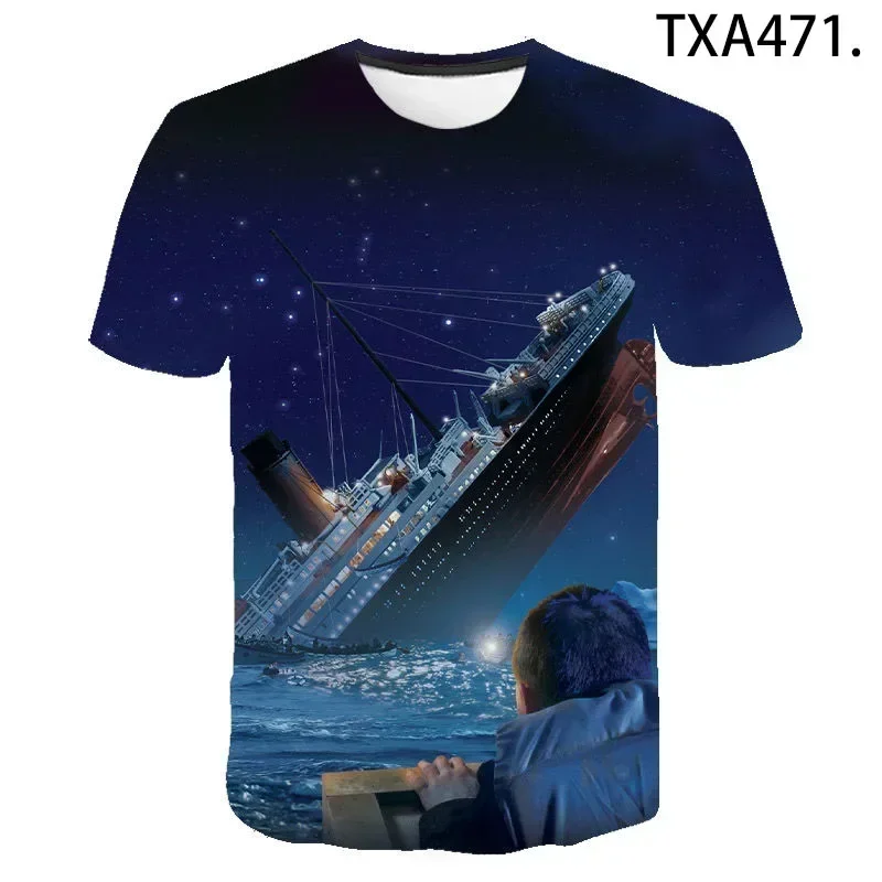 Titanic 3D Print T Shirt Men Women Children Short Sleeve Love TV Titanic T-shirt Harajuku Boy Girl Cool Tops Tee Clothing