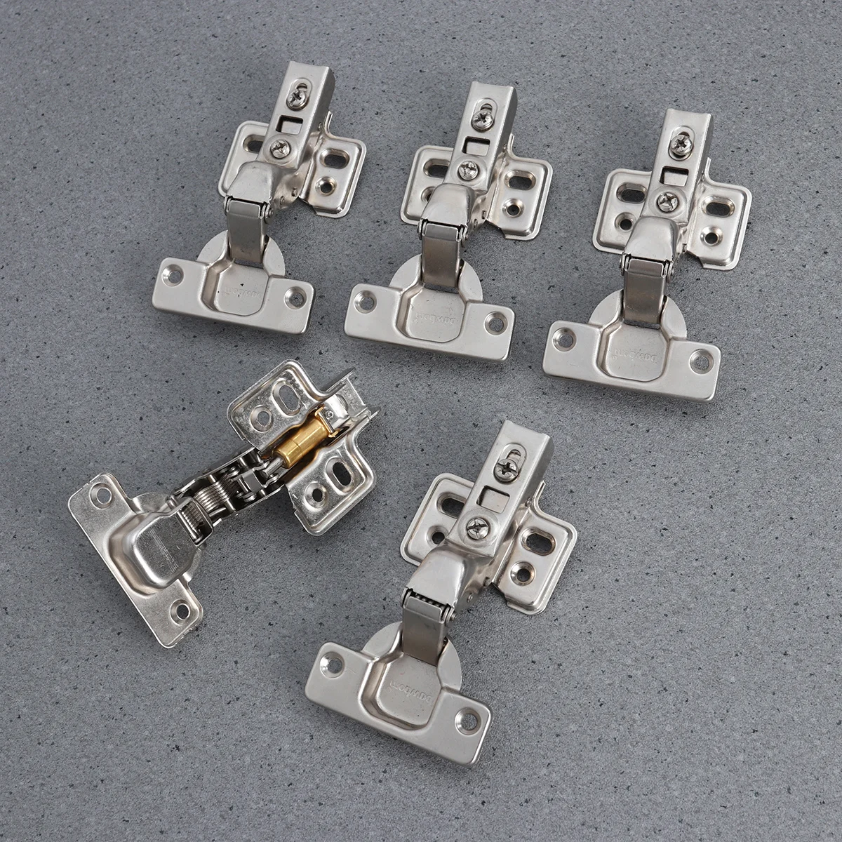 5 قطعة مفصلات أثاث هيدروليكية من الفولاذ المقاوم للصدأ 1.2 مللي متر مفصلات تركيب مخفية سميكة لباب خزانة المطبخ صامتة شديدة التحمل