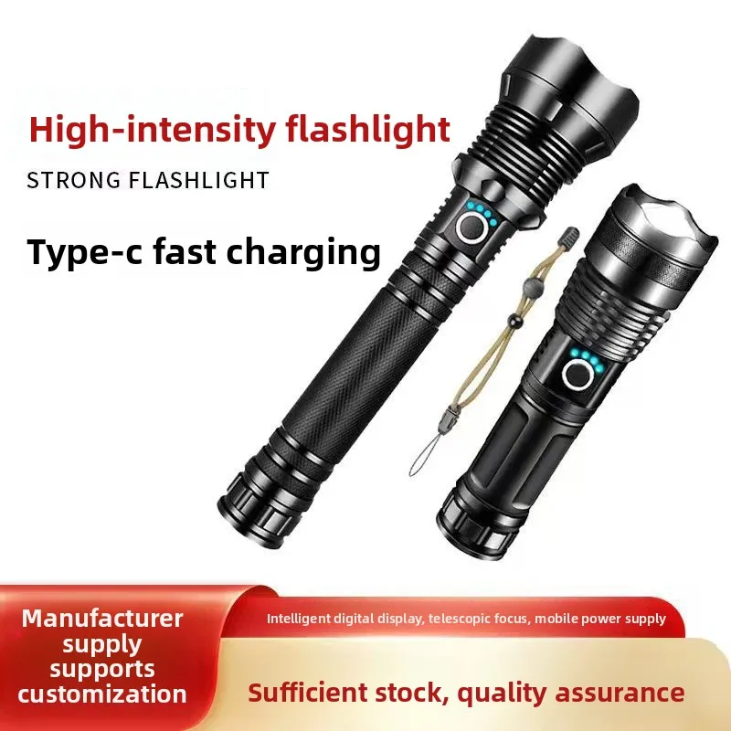 High-Intensity Flashlight: For Patrol & Camping, Outdoor Lighting, White Laser, Aluminum Alloy, Long-Range