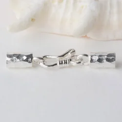 solid 925 sterling silver Clasp Leather Cord End Cap , silver jewelry diy findings/components