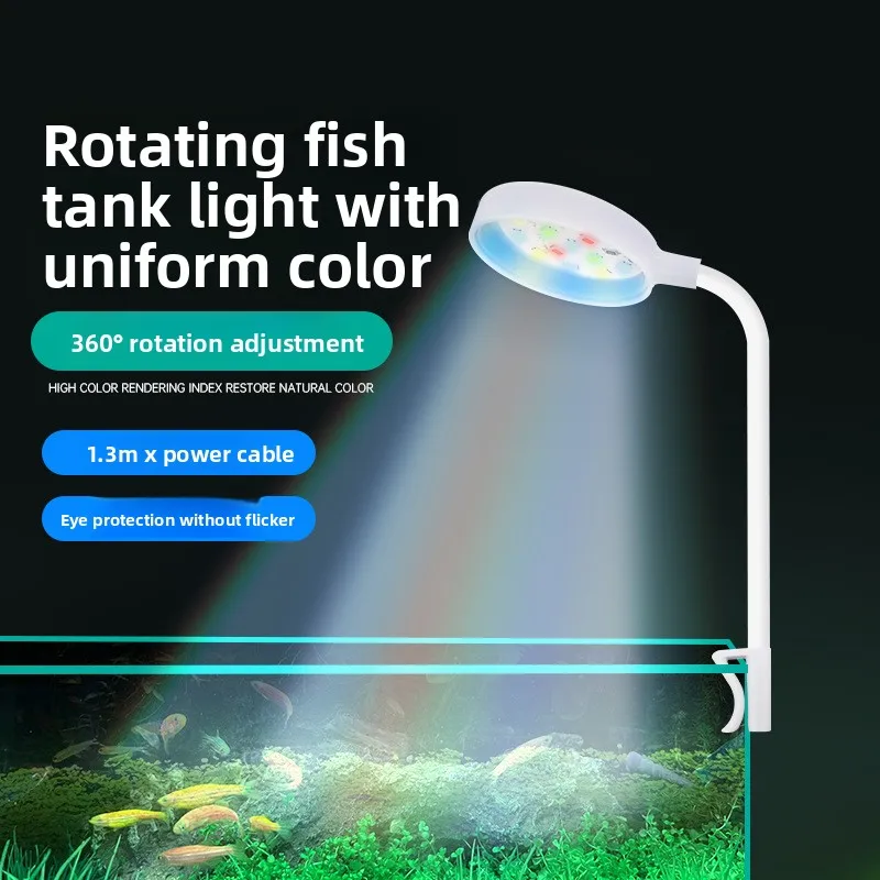 US Plug USB Mini Clamp Aquarium Light High Bright Clear LED Plant Grow Lamp Desktop Small Fish Tank Lighting