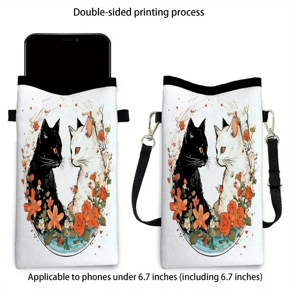 

Cat Art Fashion Mobile Phone Bag Multifunctional Crossbody Phone Bag Adjustable Strap Shoulder Bag for Women10.7