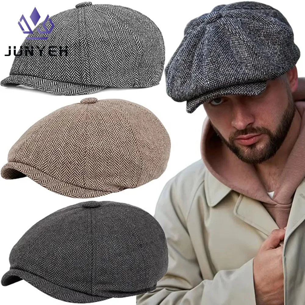 Vintage Männer Casual Newsboy Hut Frühling Sommer Retro Baskenmütze Hut Wilden Casual Hüte Unisex Achteckige Kappe Mode Hip Hop Caps Gorras