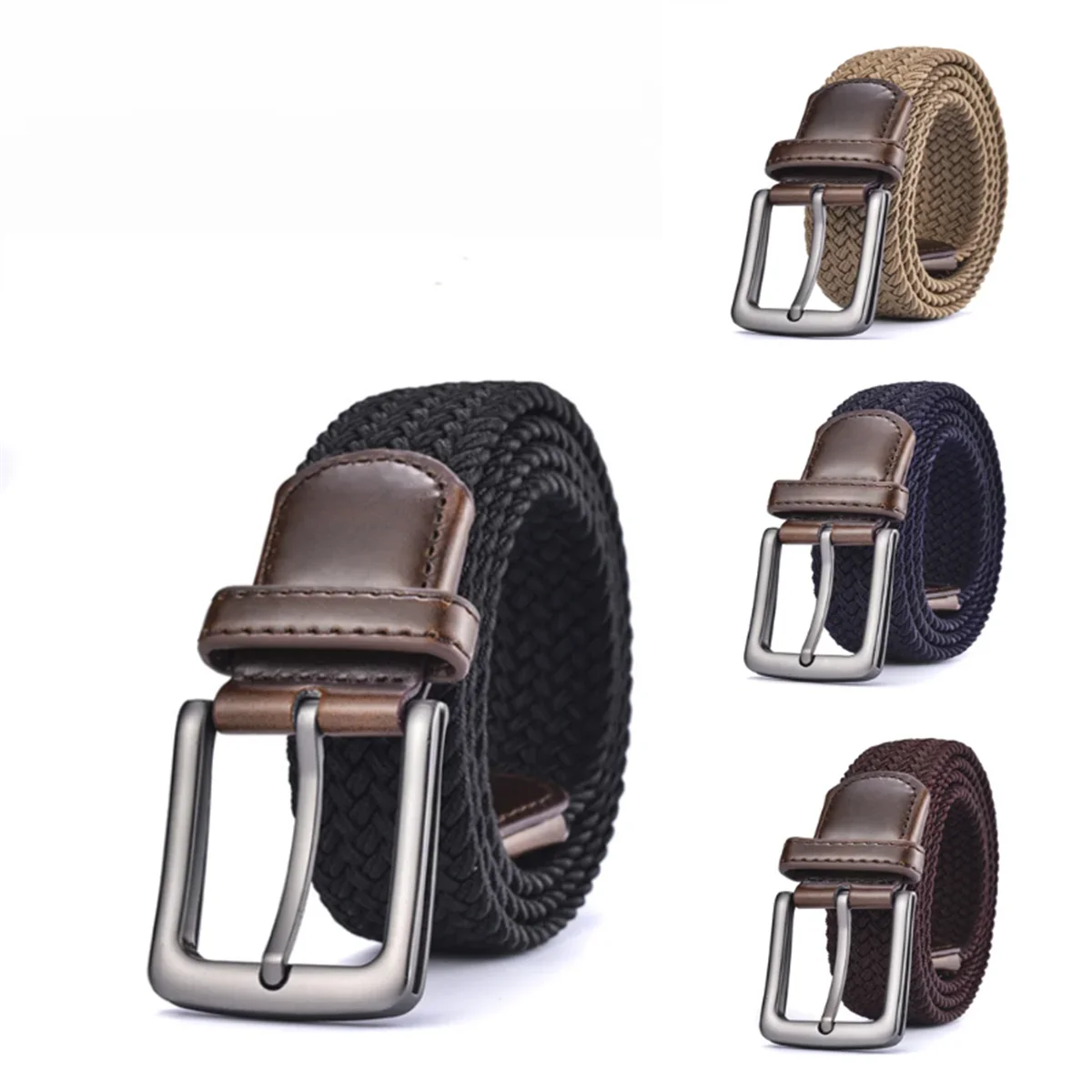 Men's Fashion Elastic Braided Tactical Belt Trendy Personality Outdoor Adventure Multifunctional Belt