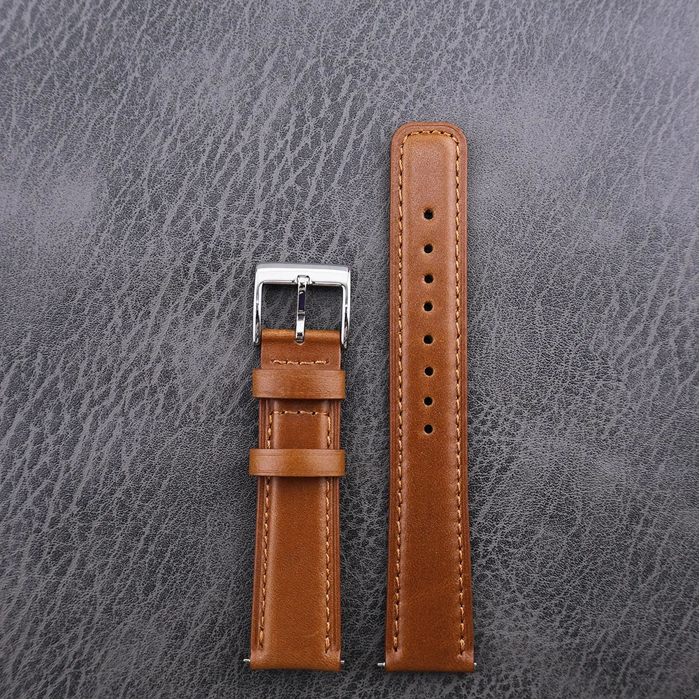 Vintage Leather Watch Strap 20mm 22mm For Huawei Bracelet Men Wrist Band Brown Cow Leather Watchbands