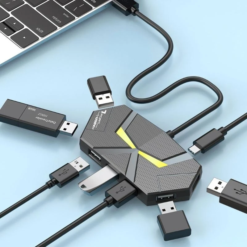 Porta espansione hub USB del computer non richiede energia esterna con dissipazione del calore per adattatori USB