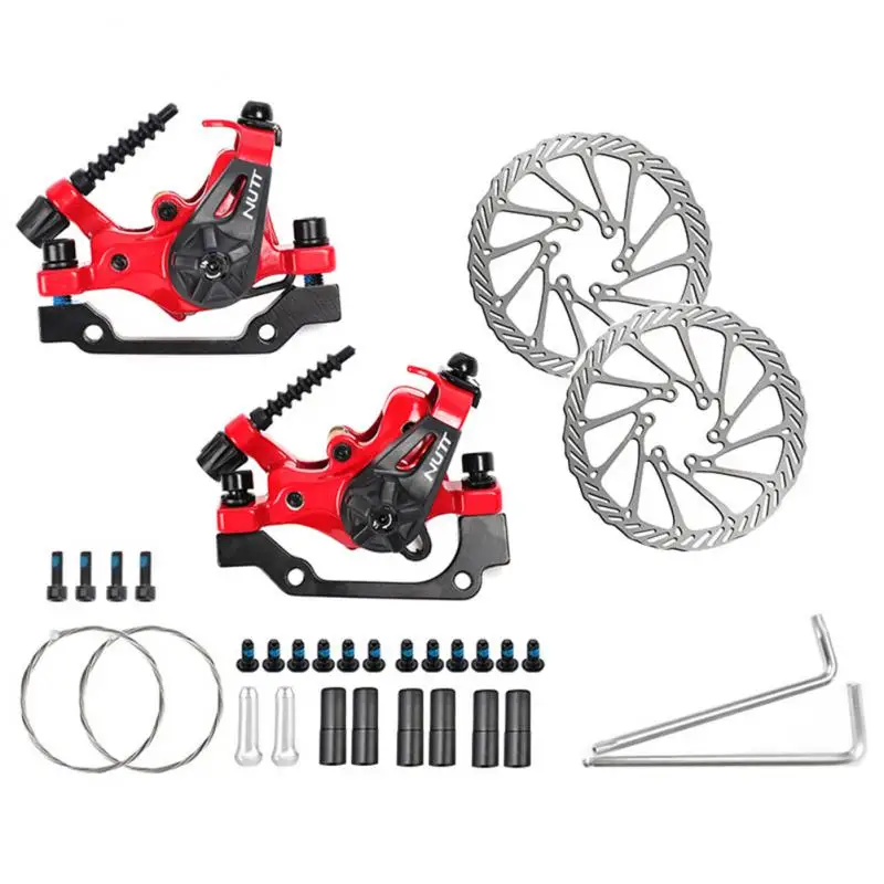 Mountain Bicycle Disc Brake Dual Piston Drive Caliper with 160mm Rotor MTB Bikes Scooter E-Bike Brakes Pull Line