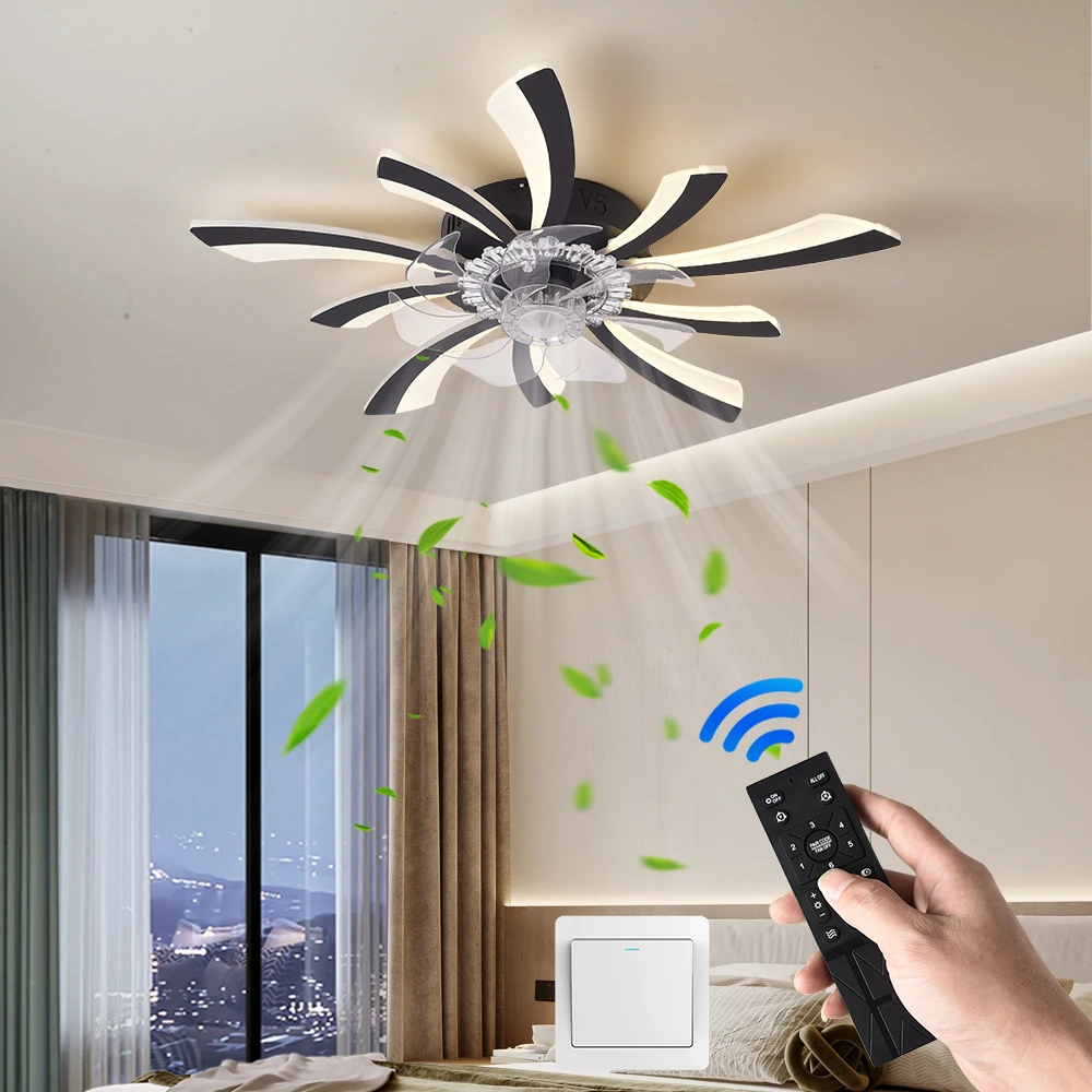 Modest Ceiling Pendant Lamps with Remot Control Living Dining Table Room Bedrooms Home Decor Hanging Fan Lighting Fixtures