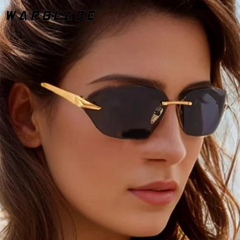 

Punk Rimless Metal Leg Polygonal Luxury Women Sungalsses Fashion Design Brand Men Sunglass Outdoor Fishing Driving Shades UV400