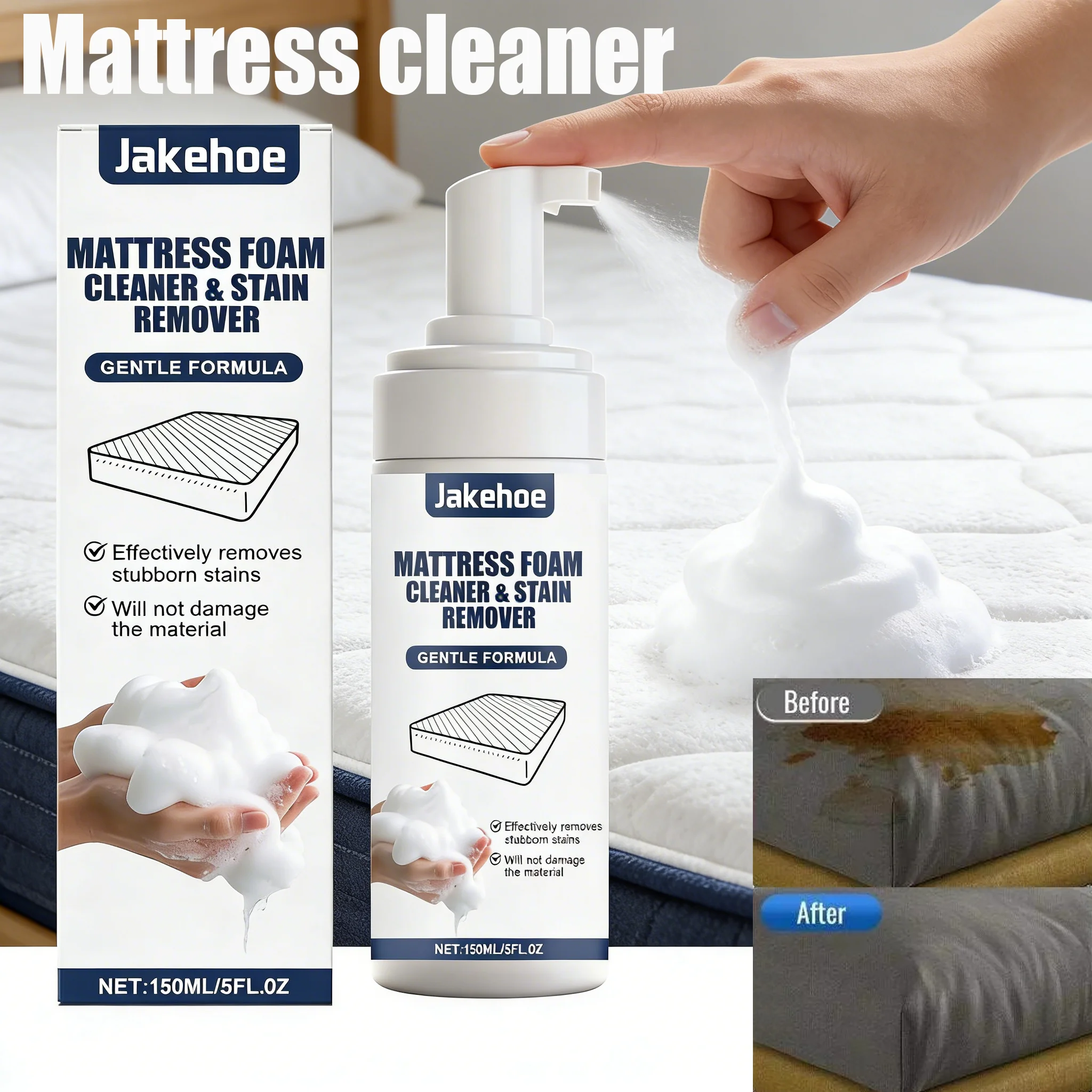 Mattress Cleaner 150Ml Household Deep Cleaning Solution For Mattresses & Carpets Removes Oil Stains And Dirt Revitalizes Fabrics