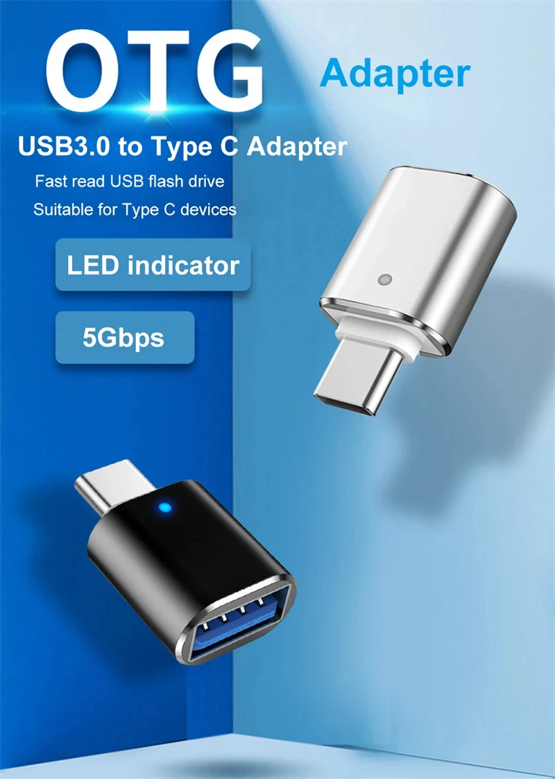 NNBILI Converters USB3.0 to Type C Male Adapter USB A to USBC Connector OTG Type C Car Charging Adapter for MacBook Mobile Phone
