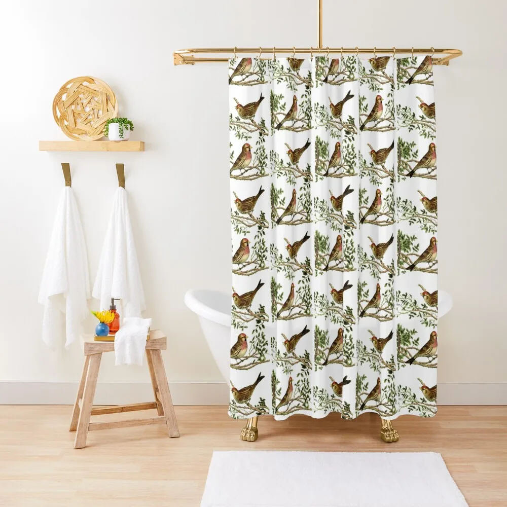 

Vintage birds on branches Shower Curtain Modern Bathroom Accessories For Bathrooms Modern Accessory Bathrooms Curtain