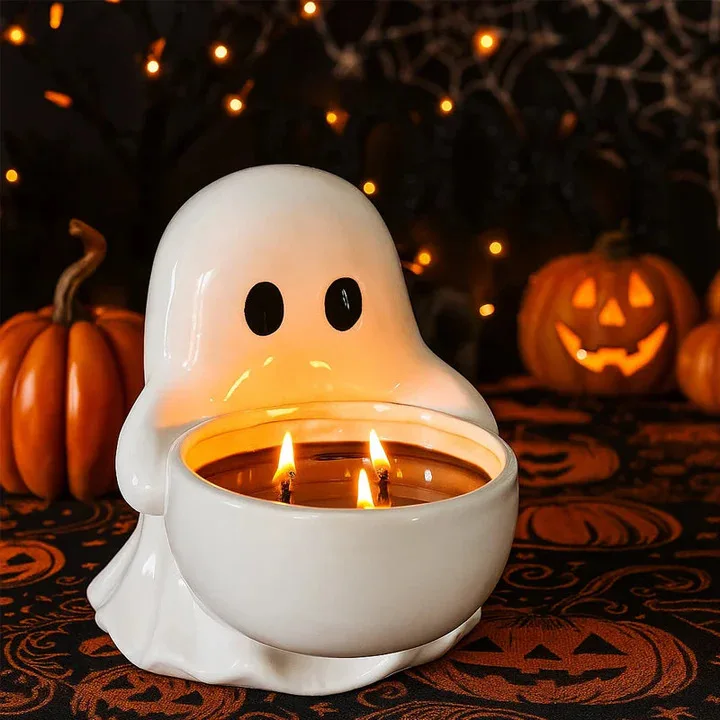 

Ghost Aroma Candle Holder Halloween Ghost Aroma Candle Holder Table Ornament
