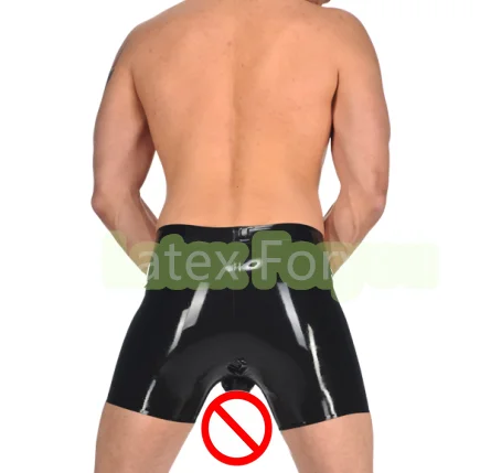 

Latex Men Underwear Penis Sheath Male Soft Safe Fetish Briefs Panties Cock Pouch Shorts Sexy Boxer Underpants No Zipper