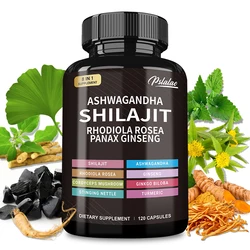 Shilajit, Ashwagandha, Rhodiola Rosea, Panax Ginseng - Boosts Energy and Endurance, Increases Muscle Mass