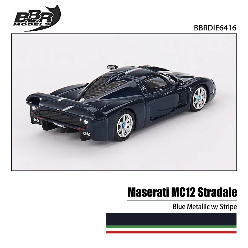 Bbr 1/64 Nieuwe Maserati Mc12 Stradale Blauw Metallic W/Stripe Legering Motorvoertuig Diecast Metalen Model Geschenken