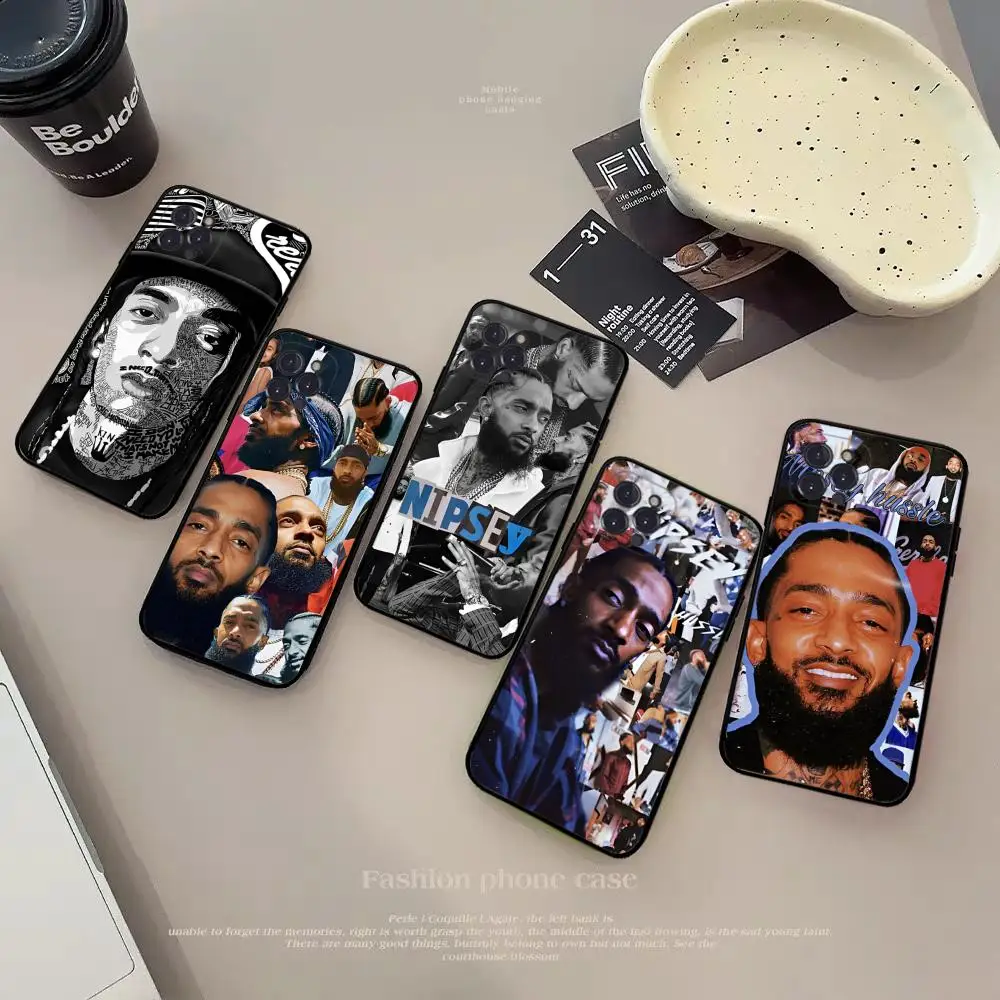 N-Nipsey Rapper H-Hussle Phone Case Silicone Soft for iphone 15 14 13 12 11 Pro Mini XS MAX 8 7 6 Plus X XS XR Cover