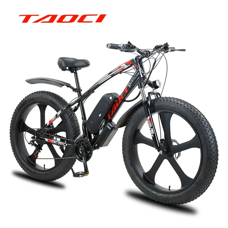 26 Inch High Carbon Steel Electric Bicycle 48V Variable Speed Fat Tire Snow Bike ATV