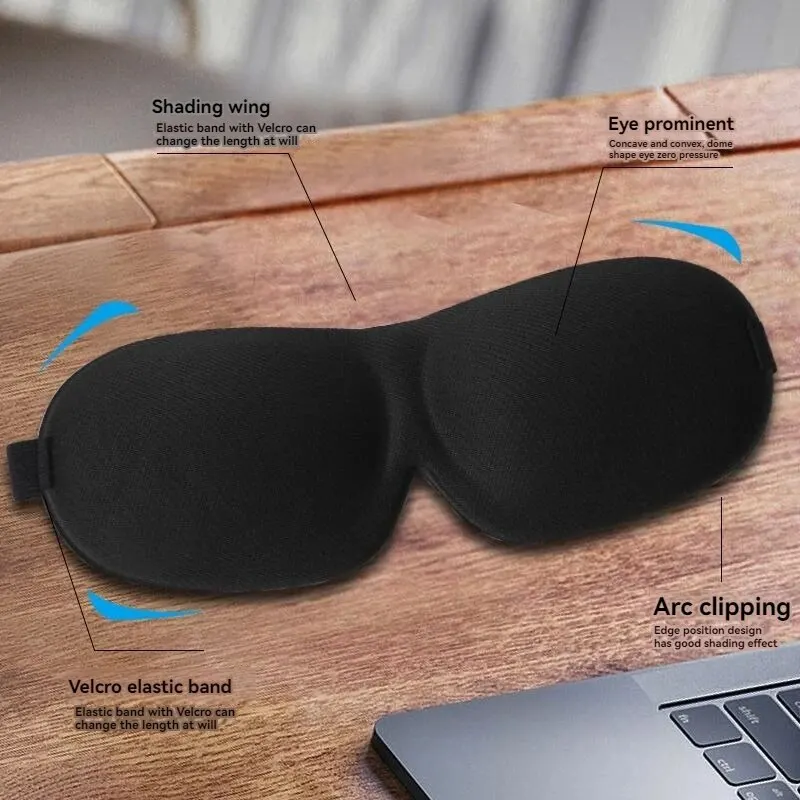 3D Non-Marking Three-Dimensional Eye Mask Without Nose Simple Solid Color Blackout Sleep Students Lunch Break Eye Masks