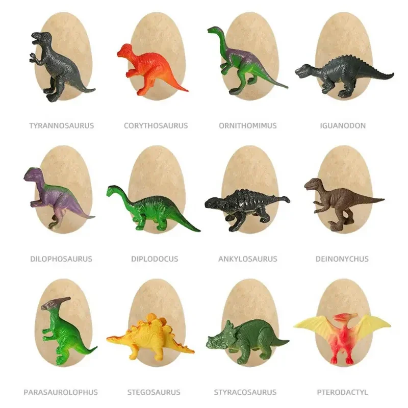 12 Stuks Archeologische Opgraving Dinosaurus Ei Fossiel Creatieve Diy Dinosaurus Ei Kinderen Educatief Wetenschappelijk Opgraving Speelgoed