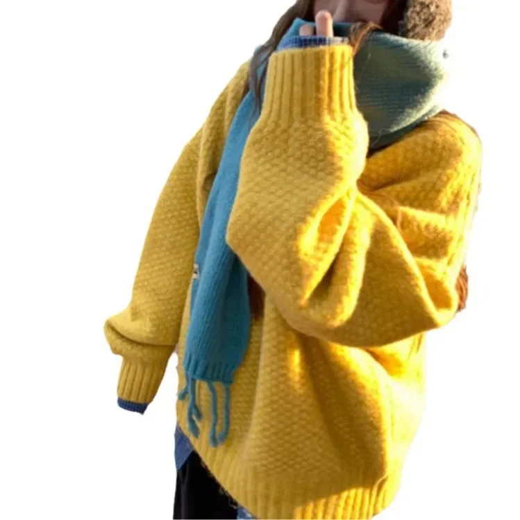 طبقة أساسية ملابس خارجية شتاء وصول جديد دائم مريح الأناناس منقوشة المرأة تريكو لينة مريحة سترة علوية