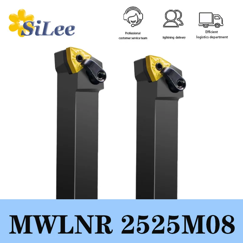 

MWLNR2525M08 External Turning Tool CNC Holder Lathe Cutter Shank WNMG080404-CQ Inserts