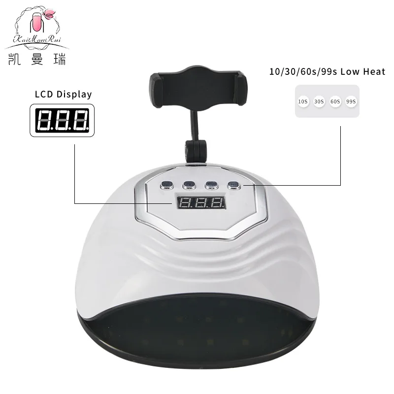 Luce per fototerapia per unghie transfrontaliera di vendita calda 86W con supporto per telefono cellulare luce per unghie uvled doppia sorgente luminosa per cottura delle unghie