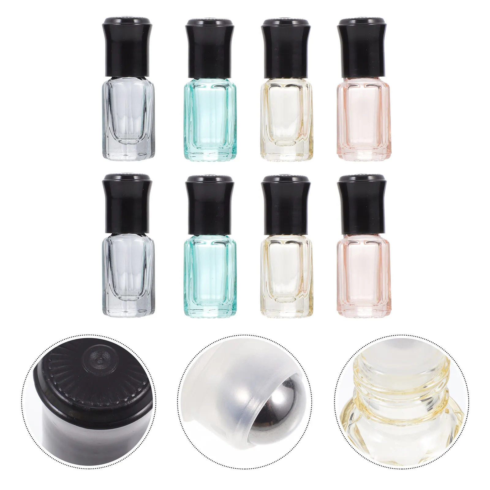 

8Pcs Perfume Roller Bottles High Quality Glass Essential Oil Sub Bottles Convenient Cosmetics Sub Containers for Women
