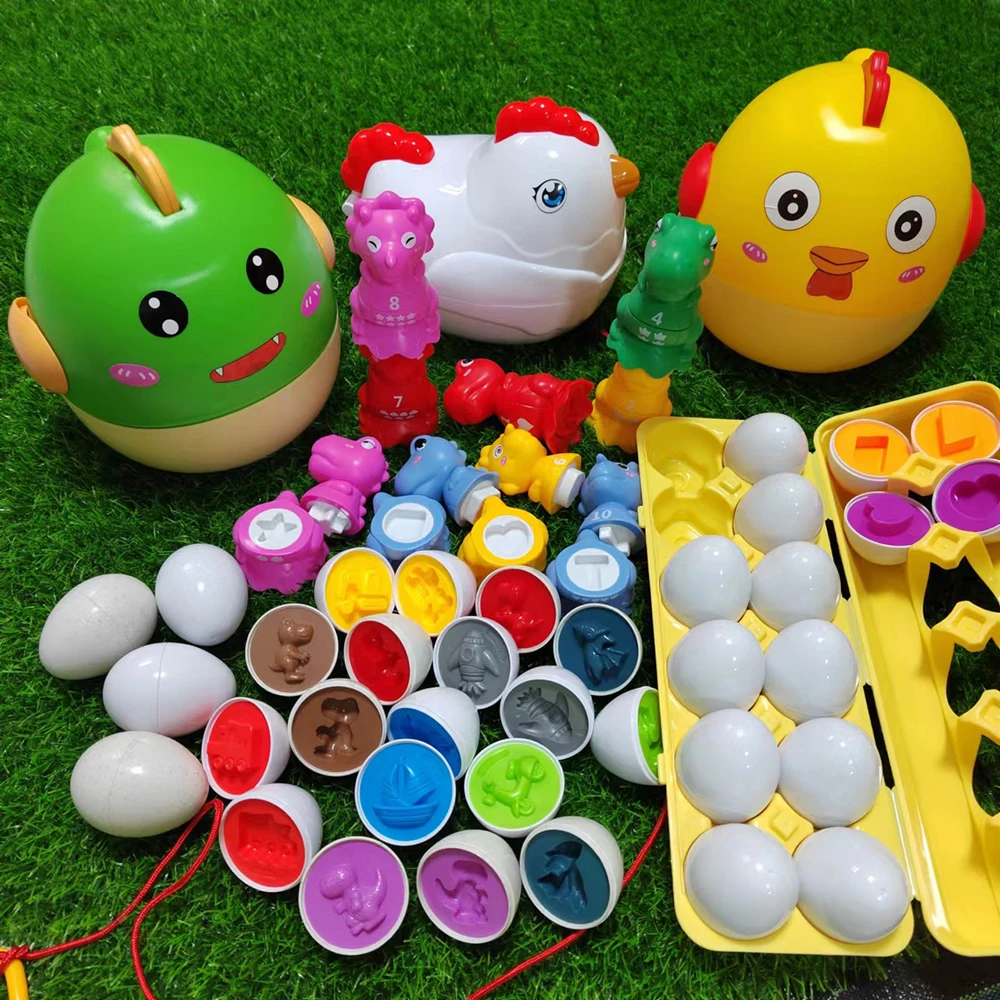 Matching Smart Eggs Toy For Kids 3D Puzzle Montessori Learning Education Toys Color Shape Sorter Game Easter Egg Gifts