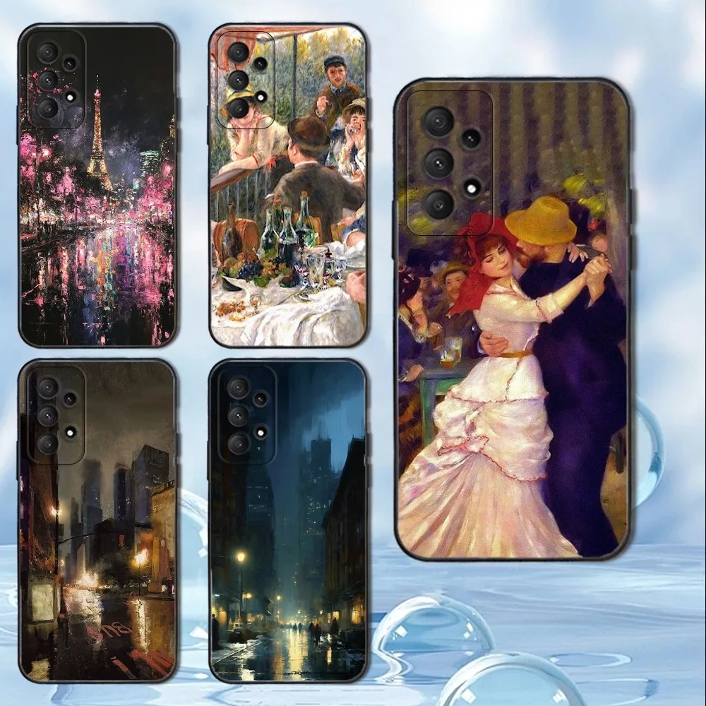 

P-Pierre-Auguste Famous Paintings Renoir Phone Case For Samsung Galaxy A13,A21s,A22,A31,A32,A52,A53,A71,A80, Soft Black Cover
