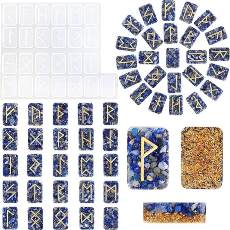 Mirror Energy Symbol Rune Silicone Molds DIY Crystal Handmade Chess Card Game Decorative Ornament Epoxy Resin Mold Accessories