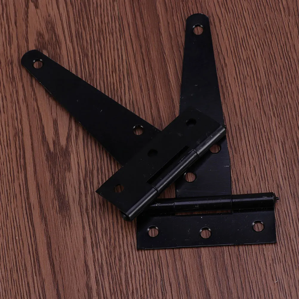 

2Pcs Black T Strap Gate Hinges Heavy Duty Shed and Barn Door Hinges for Wooden Fence Yard Hardware Decorative T Strap Hinge
