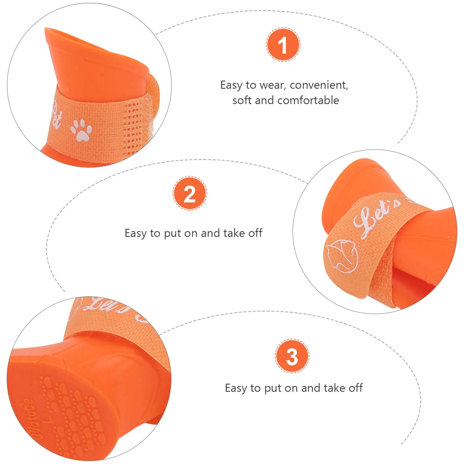 

Pet Shoes Paw Boots Water Resistant Dog Waterproof Booties for Dogs Orange Rain Outdoor Snow