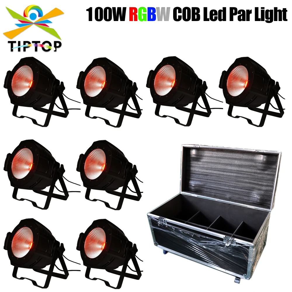 تكويم 8in1 حالة الطيران التعبئة 100 واط Led COB الاسمية ضوء RGBW 4IN1 استوديو مسرح غسالة العارض DMX التحكم Led أضواء للمسرح