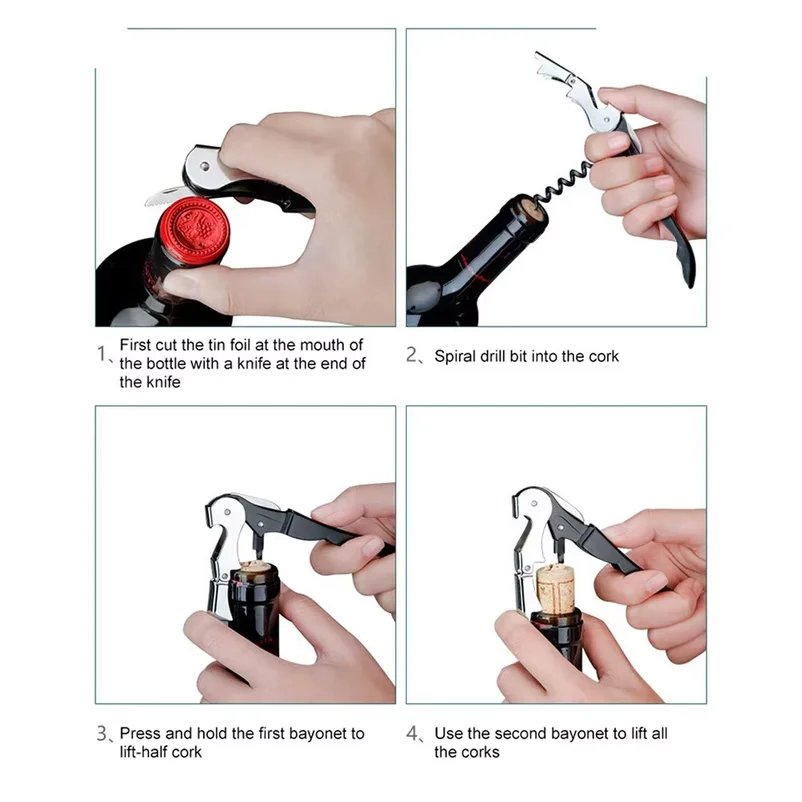 2026New Arrival Stainless Steel Wine Corkscrew Beer Bottle Cap Remover Cutter For Kitchen Tools Bar Home Accessories