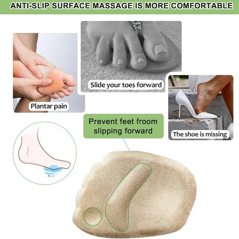 Demi-semelle intérieure coordonnante en mousse élastique pour talons hauts, coussin de chaussure absorbant les chocs, absorption de la sueur, coussin doux pour l'avant-pied, 256