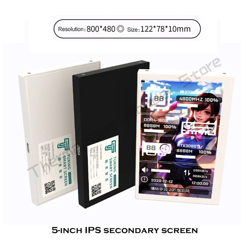 PC Case Expand Screen 5 in IPS TYPE-C Mini Moniror Digital Display IPS Tech Freen AIDA64 Gamer PC Hardware Monitoring