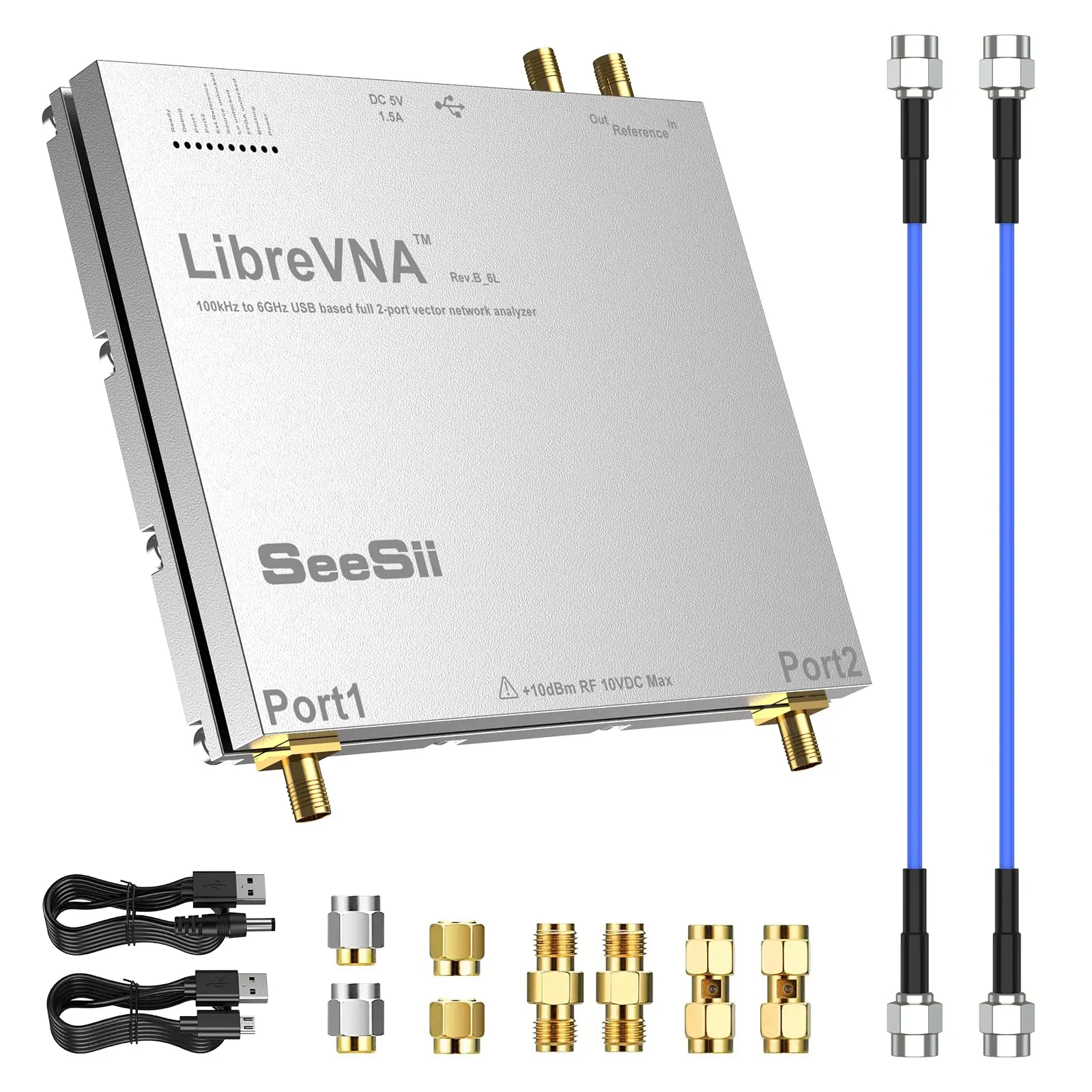 LibreVNA 100kHz-6GHz Vector Network Analyzer Profesional NanoVNA Antenna Analyzer USB Based Full 2-Port with External Reference