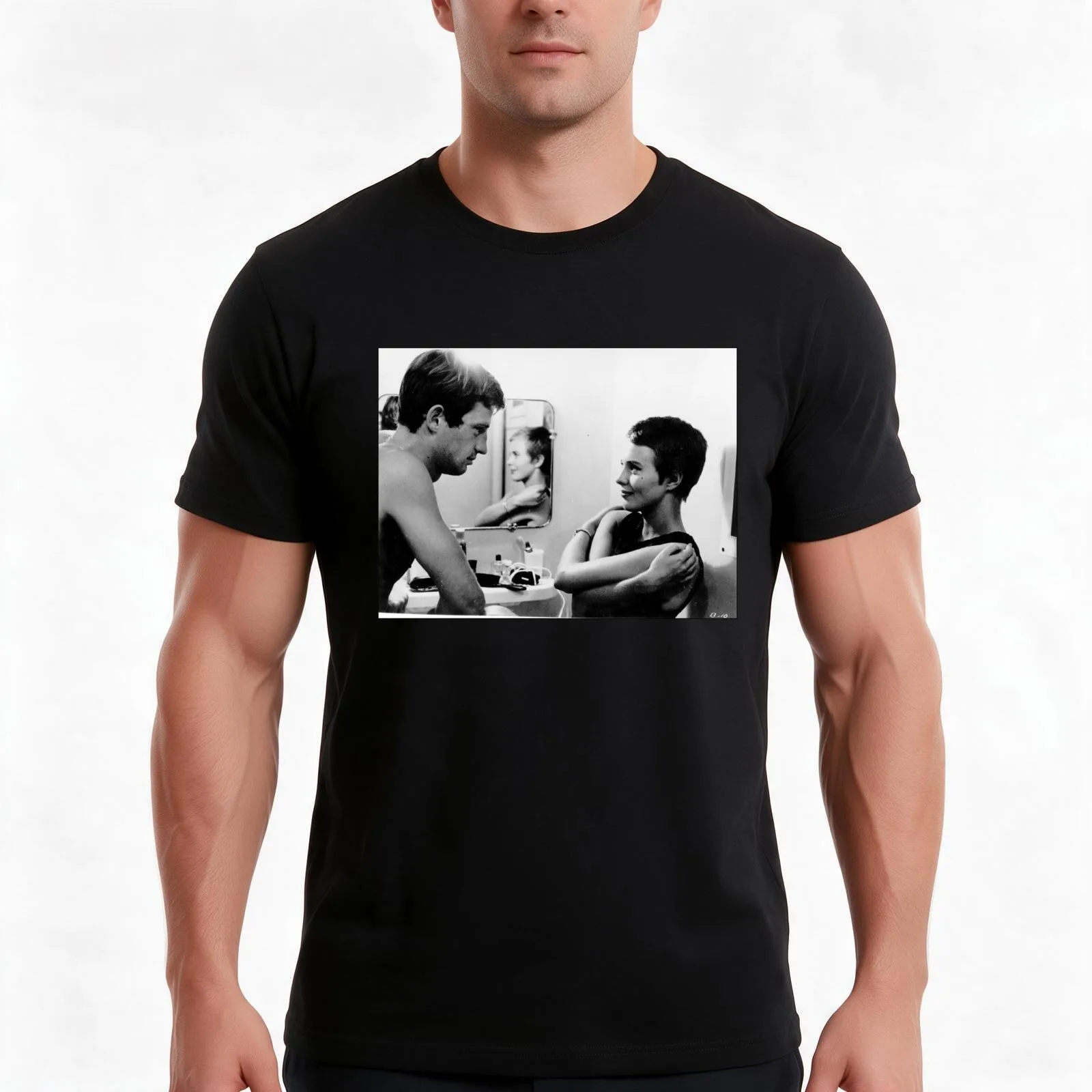 Breathless (Jean-Luc Godard) T-Shirt, Summer Casual Cotton Tee, Oversized Streetwear Tops, Vintage Graphic Print, 100% Cotton