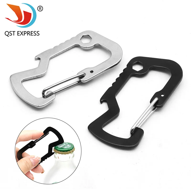 Mountaineering Buckle EDC Multifunctional D-type Outdoor Lock Cap Lifter Quick Release Keychain  Hexagon Wrench