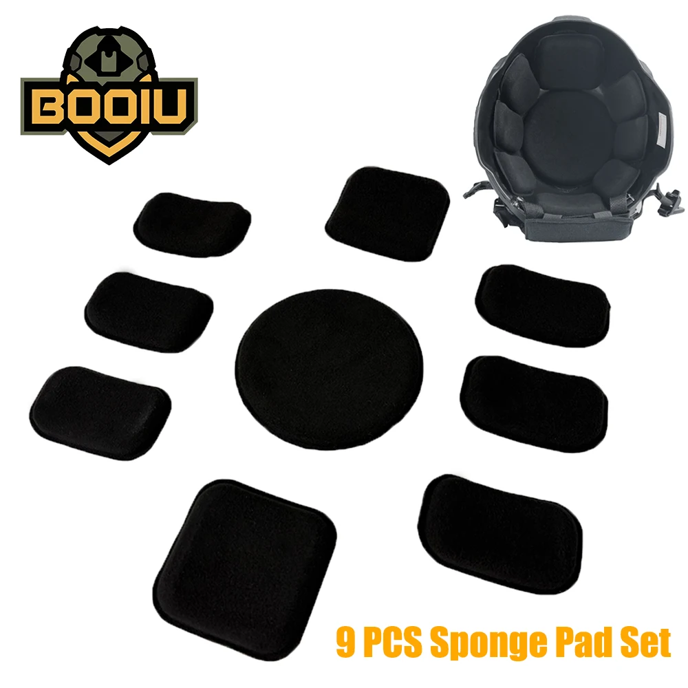 BOOIU FMA Tactical MICH Helmet Replacement Pads 7/9 Sets Memory Foam Pad CS Hunting Shooting Paintball Helmet Accessories