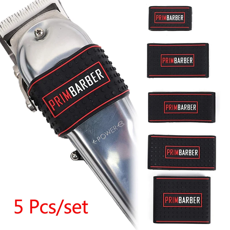 

5 Pcs Non Slip Barber Hair Clipper Bands Grip Sleeves Hair Trimmer Holder Tools