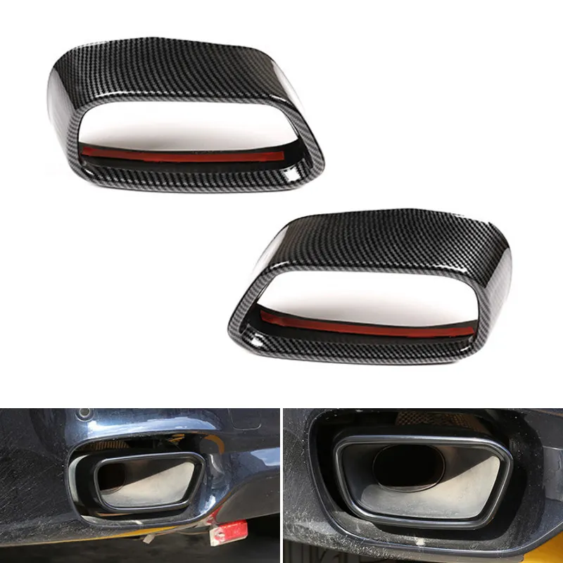 Carbon Texture For BMW X5 F15 X6 F16 2015 2016 2017 2018 M Sports Car Accessories Tail Muffler Exhaust Pipe Output Cover Trim