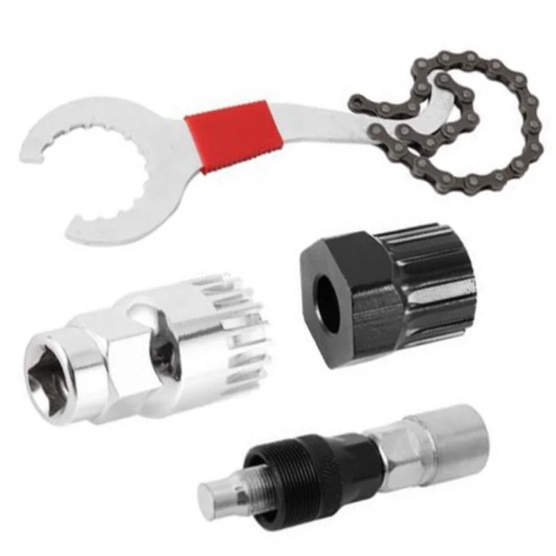 

Bike Crank Repair Tool Kit Rust Resistance Portable Bike Bracket Remover Chain Remover 4Pcs