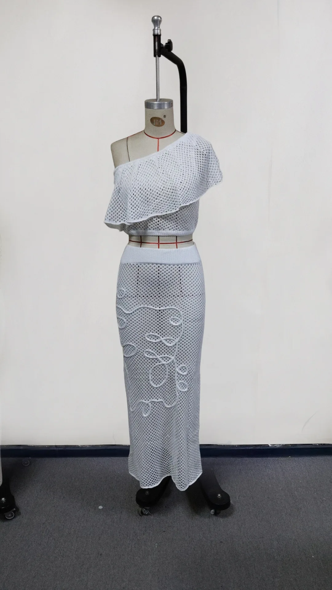 بلون مثير بحر ملابس السباحة التستر متماسكة قطعتين 2026 الصيف المرأة كبيرة واحدة كم الدانتيل متابعة تنورة طويلة مجموعة #2