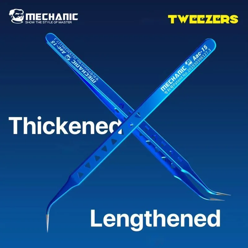 MECHANIC AAC-15 Stainless Steel Tweezers for Phone Repair High Precision 8 Hole Heat Dissipation Flying Wire Spot Welding Clip