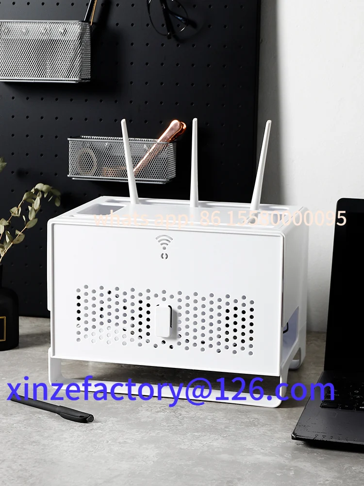 

Customizable Large Size Router Storage Box Creative Cable Organizer with Cover Multi-Function Management Desk